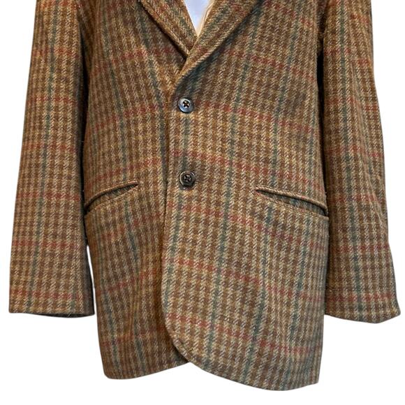 Vintage LizWear Brown Plaid Blazer Womens Sz 8 Wool Blend Academia Old Money - Picture 11 of 16